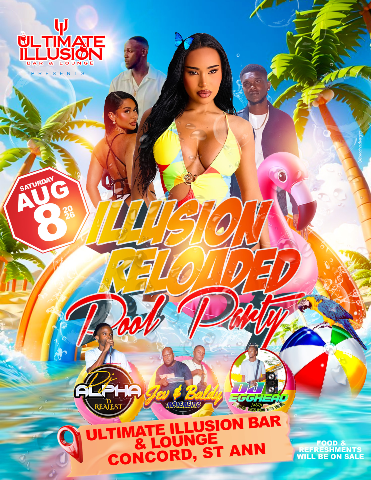 Illusion Reloaded Pool Party Flyer — Flyers project by Teacha Designz