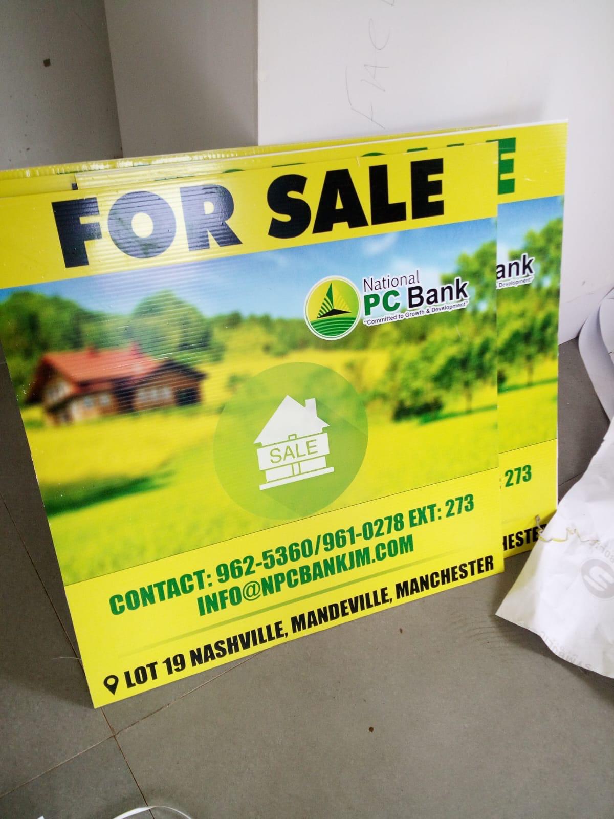 National PC Bank For Sale Sign — Signage project by Teacha Designz