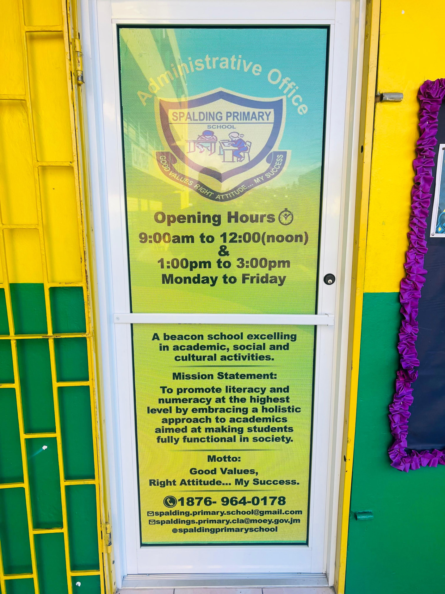 Spalding Primary School Office Door Graphic — Window and Door Graphics project by Teacha Designz