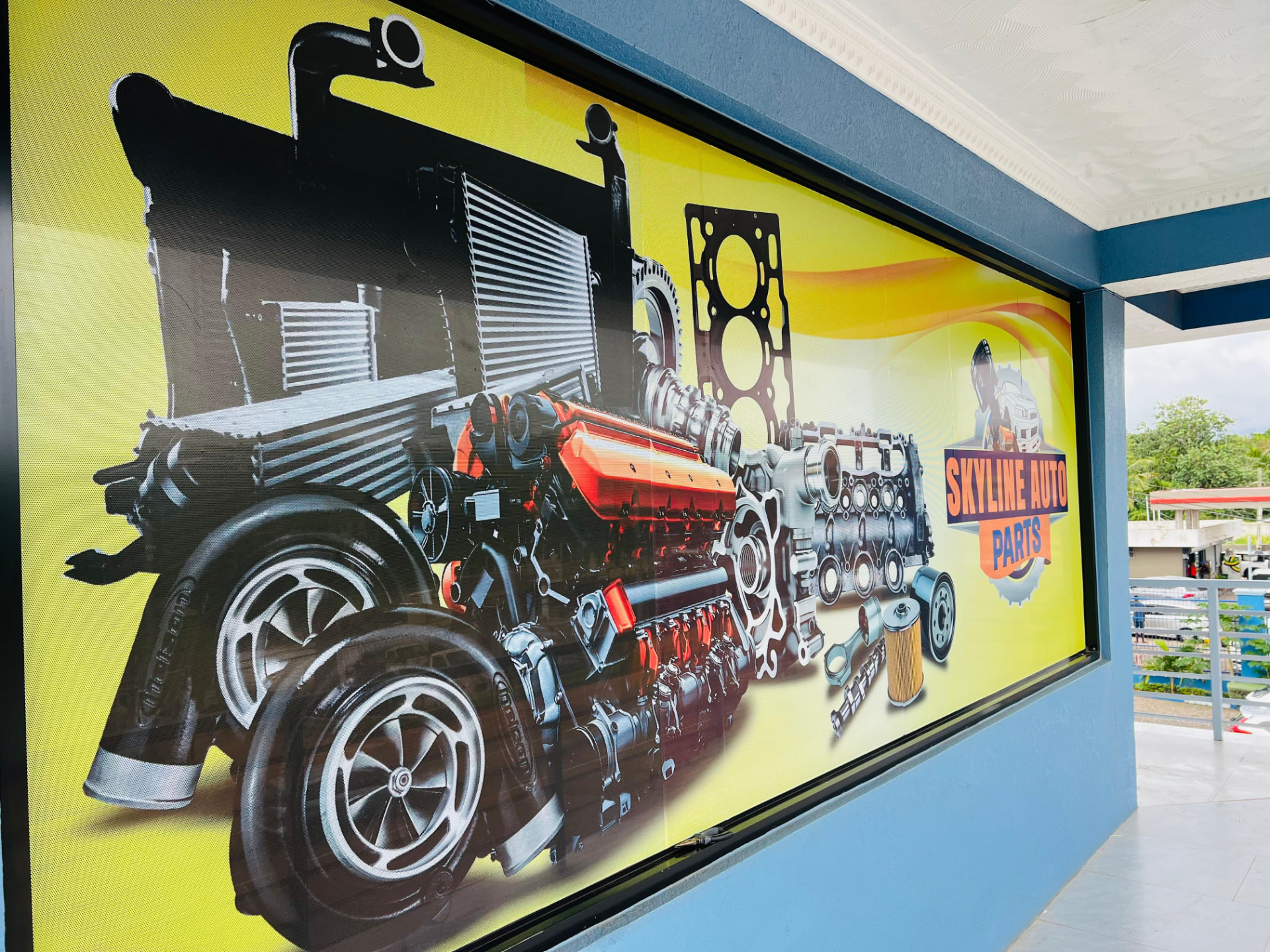 Skyline Auto Parts Storefront Window Branding — Storefront Graphics by Teacha Designz